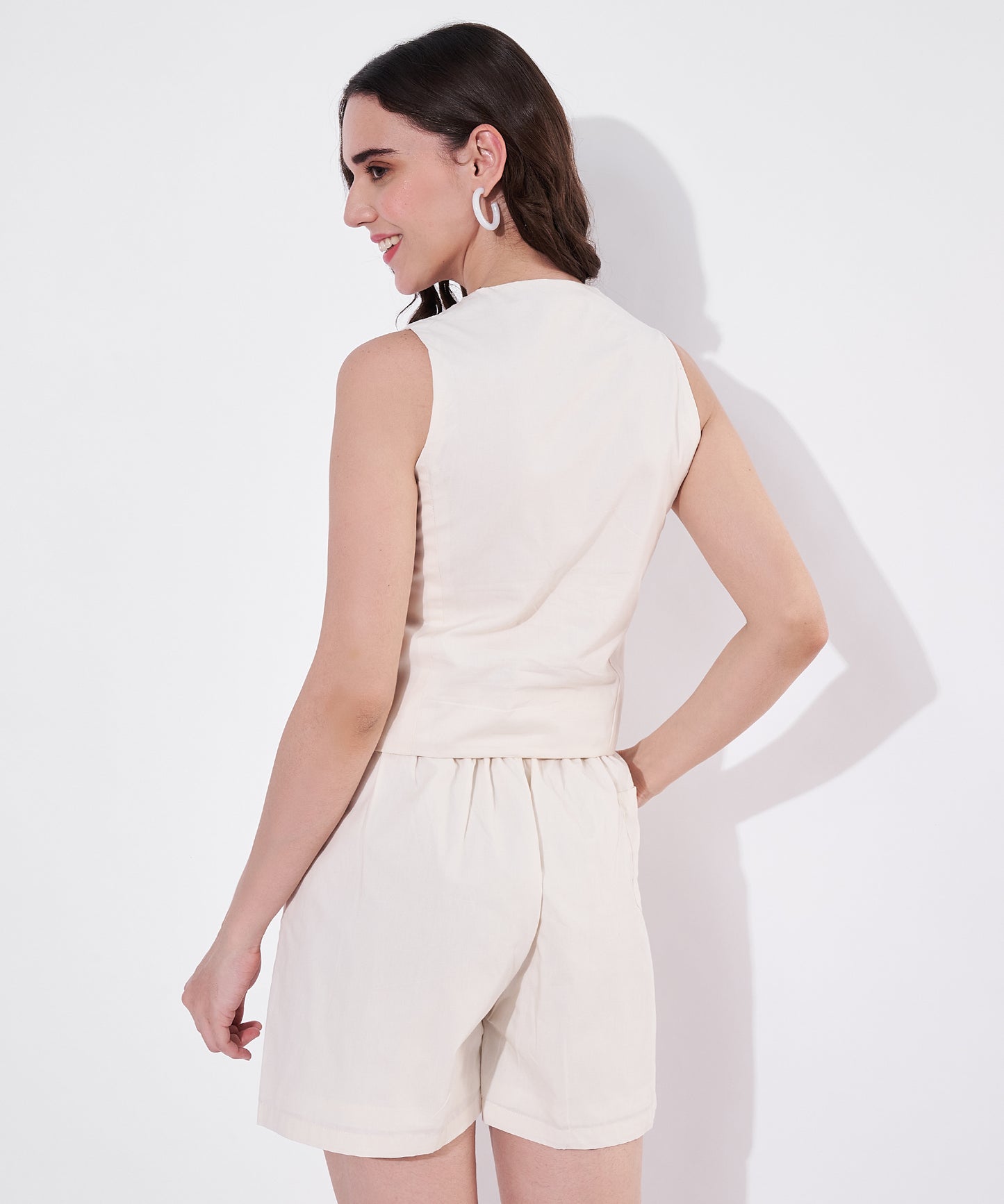 Vienna Shorts Coord Set - White