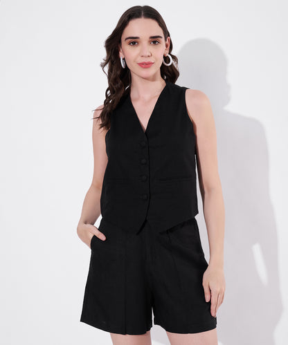 Vienna Shorts Coord Set - Black