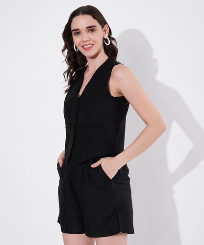 Vienna Shorts Coord Set - Black