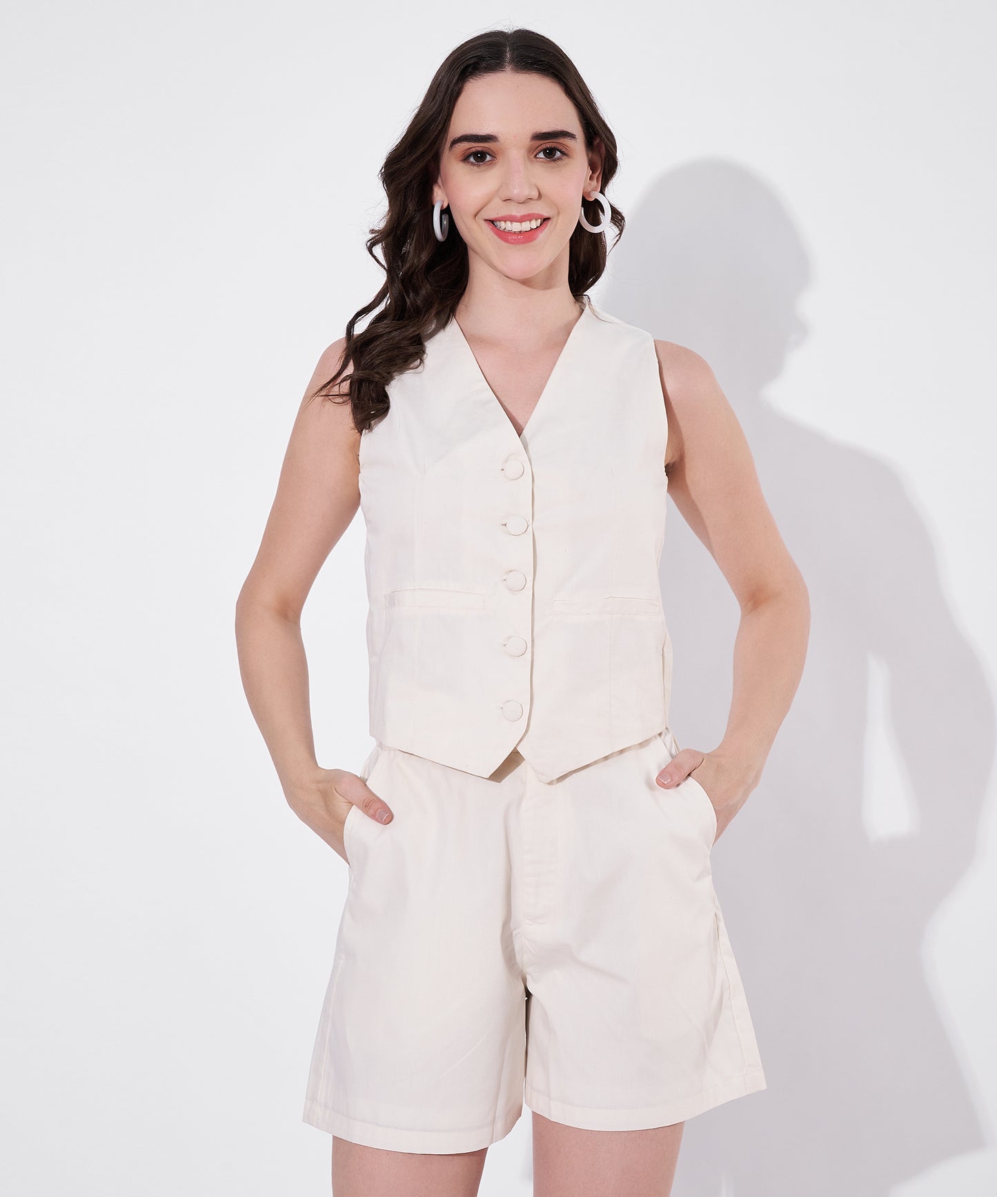 Vienna Shorts Coord Set - White