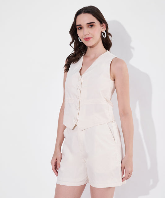 Vienna Shorts Coord Set - White