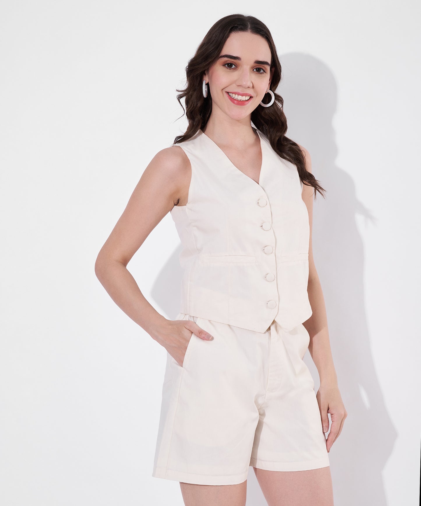 Vienna Shorts Coord Set - White