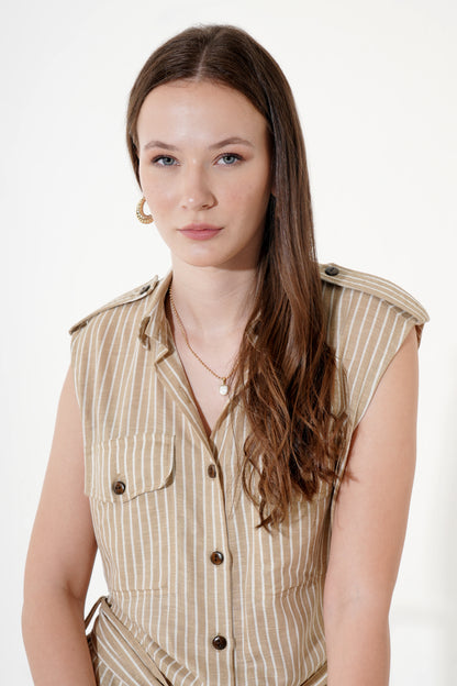 Cinnamon Stripe Coord Set